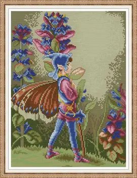

Butterfly fairy DMC Counted Chinese Cross Stitch Kits Printed Cross-Stitch Set Embroidery Needlework