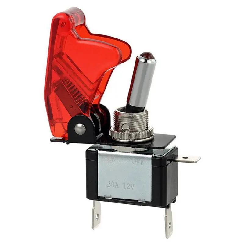 Kill Switch carbon con tapa basculante para coche 12v interruptor blancos LED 20a nos