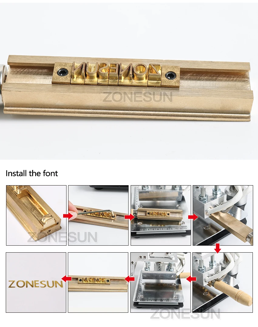 ZONESUN машина для тиснения горячей фольги ручная бронзовая машина для тиснения бумажника для кошелька ПВХ карты кожаная бумажная сумочка