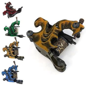 

Hot Body Art 10 Wraps Coil Aluminum Alloy Tattoo Machine Liner Shader Steel Supply Professional Durable Low Noise Tatto Gun