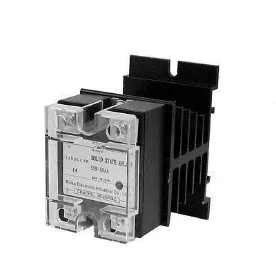 

AC 90-280V to AC 24-480V Solid State Relay SSR 50A w Aluminum Heat Sink