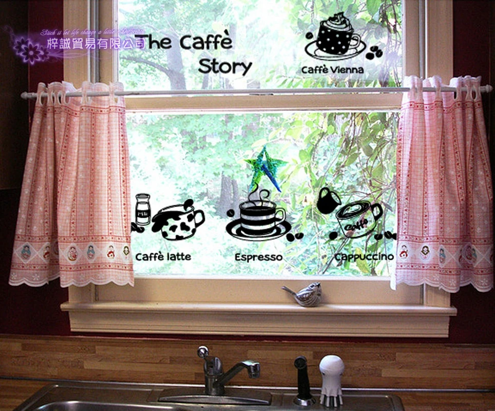 

DCTAL Coffee Sticker Cup Decal Cafe Poster Vinyl Art Wall Decals Pegatina Quadro Parede Decor Mural Coffee Sticker