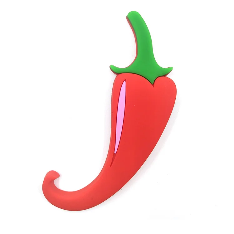 Овощи Фрукты Силиконовые магниты на холодильник белая доска мультфильм еда стикер Холодильник Магниты размещение сообщения подарок украшение дома - Цвет: No.13 Red pepper