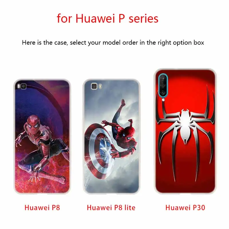 Marvel Человек-паук чехол для телефона чехол для Huawei P8 P9 Lite P10 P20 P30 Lite Plus Pro P Smart крышка мягкая обложка