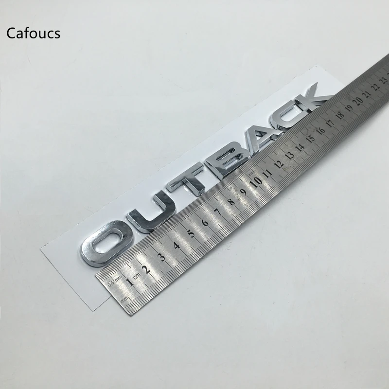  Cafoucs For Subaru OUTBACK Emblem Rear Trunk Lid Chrome logo Sticker Symbol Badge Sign