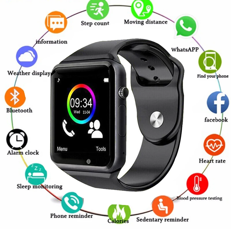 

A1 WristWatch Bluetooth Smart Watch Sport Pedometer With SIM Camera Smartwatch For Android Smartphone Russia T15 good than DZ09