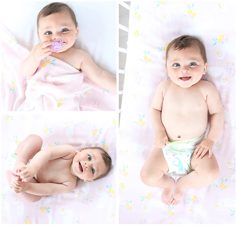 Муслиновое детское одеяло из хлопка и бамбука, супер мягкое детское Пеленальное Одеяло для новорожденных, милое детское банное полотенце, простыня, накидка для коляски