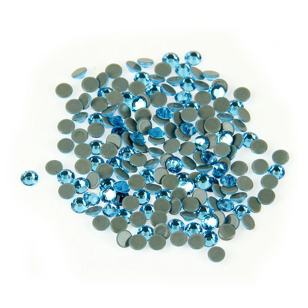 

SS10,3MM, aquamarine color,1440PCS/BAG, dmc glass rhinestones hot fix motif stones, free shipping