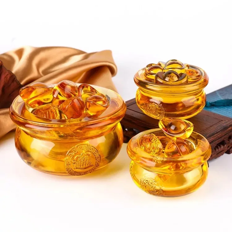 Хрустальный Рог изобилия обуви-образный золотой слиток пресс-папье стекло ремесло украшение дома искусство и коллекция Fengshui украшения интерьера