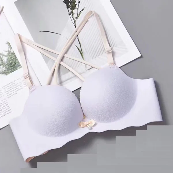 Новая мода Красота back Bra Для женщин Push Up Bra Глубокий V Сексуальное нижнее белье бюстгальтер бесшовный провода бесплатно бюстгальтеры без косточек - Цвет: Light purple