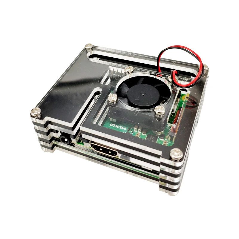 Raspberry Pi 3 Модель A+ акриловый чехол с вентилятором Pi 3A+ оболочка ...
