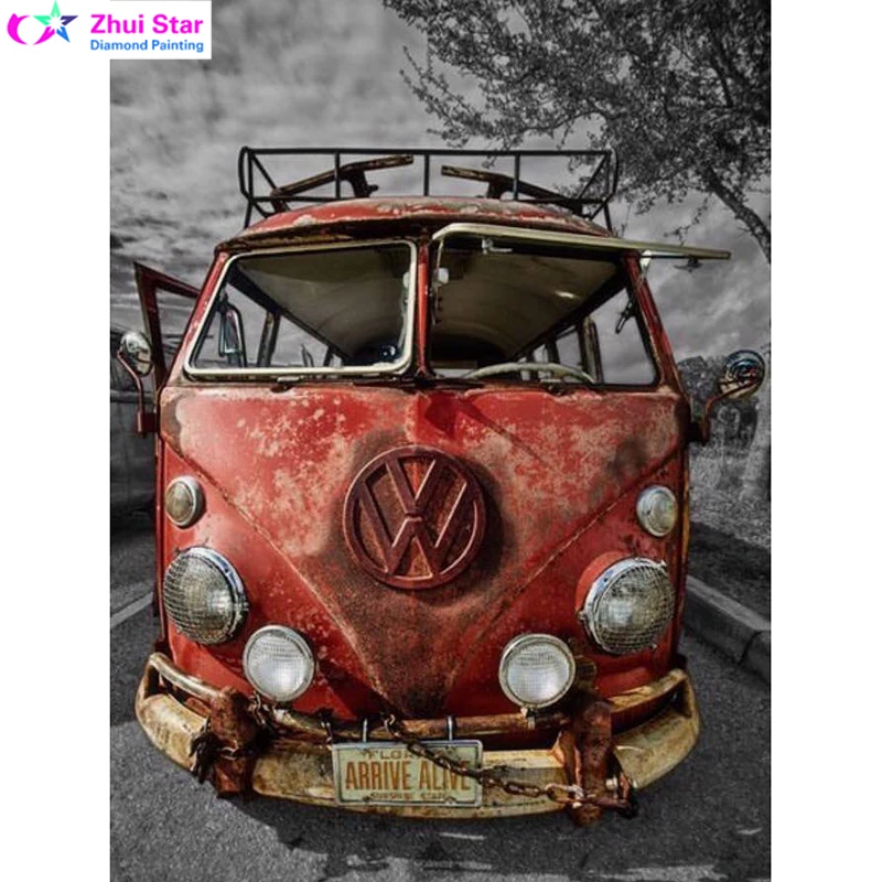 

YIBRIGHT 5D Round diamond painting diy diamond painting embroidery cross stitch Home Decor Full diamond mosaic Broken Car Bus