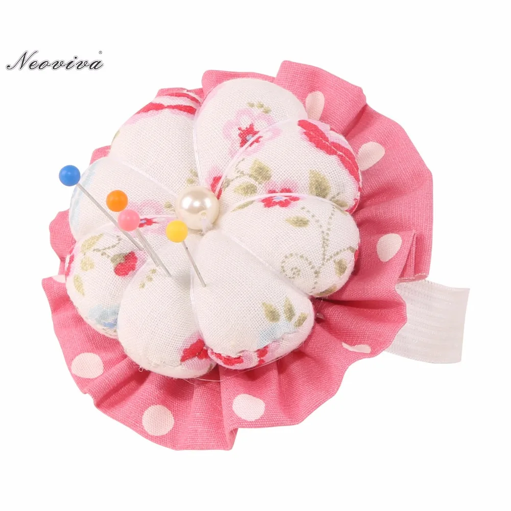 Polka Dot Red by Neoviva Neoviva Fabric Coated Wrist Wearable Pumpkin Pin Cushion for Hand Craft