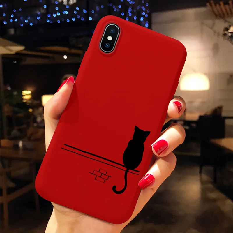 Чехол для телефона для iPhone 11 Pro XS Max XR X 10 8 7 6 S 6 S Plus, Роскошная мягкая задняя крышка из ТПУ с изображением животных, красный чехол Fundas для iPhone X, чехол - Цвет: maobeiy