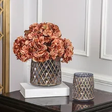 Скандинавское украшение искусственные цветы для вазы украшения дома аксессуары стеклянная ваза креативное украшение прозрачной стеклянной вазы