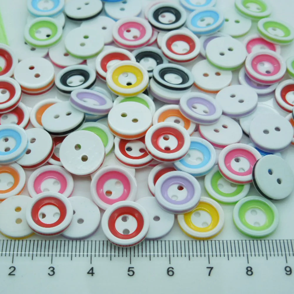 

200Pcs A00832 Random Mixed Colours Round Resin Buttons Fit Sewing Scrapbooing DIY Craft 12.5mm