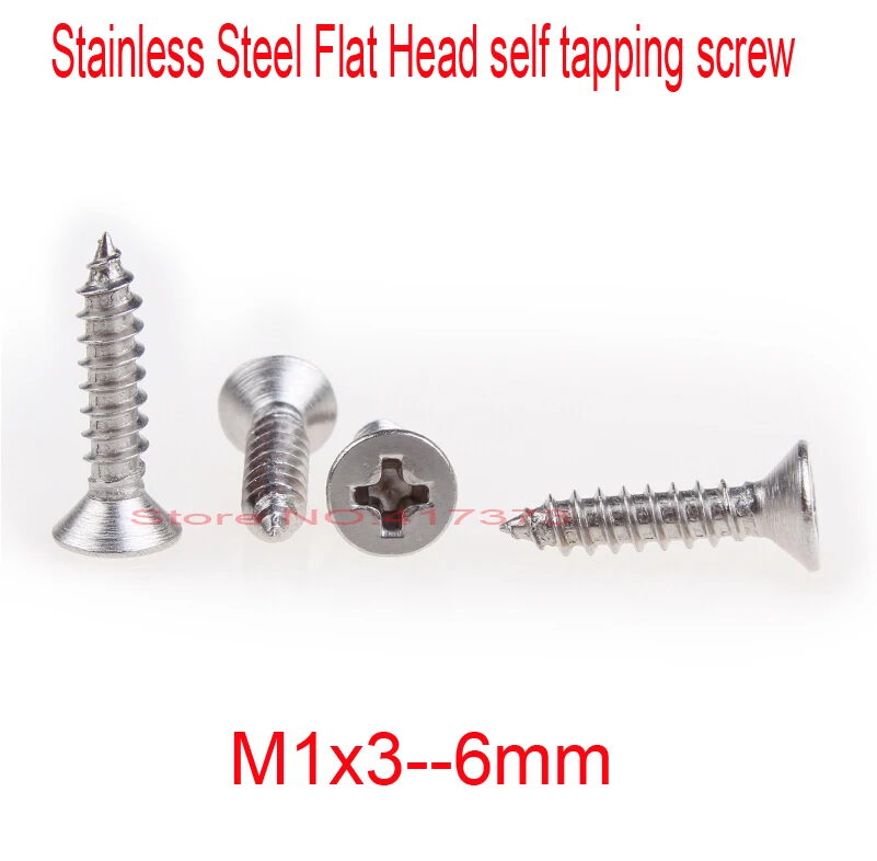 200-Pcs-Lot-M1X3-M1-4-M1-5-M1-6-Stainless-Steel-Flat-Head-micro ...