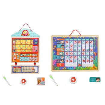 

New Educational Magnetic Responsibility Chart Playboard for Children Baby Wooden Behavior Record Board Toy with Magnets