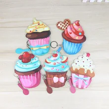 Женские кошельки с героями мультфильмов, кошельки, сумочка, милая сумка для торта с мороженым, сумка из искусственной кожи, каваи, Детский кошелек, маленькая сумка, подарки