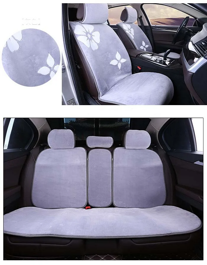

rete automobile Auto Car Seat Cover Universal Fit SUV sedans front seat mats automotive warm soft short fur flower 1