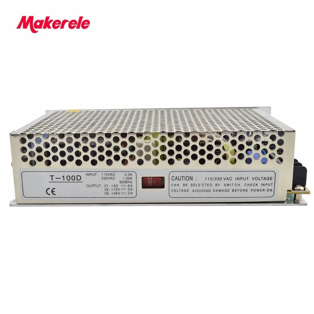 Индивидуальные тройной выход постоянного тока 5V12V-12V T-100F источника питания 100 Вт три выхода Импульсный источник питания 5A 2A 2A с CE