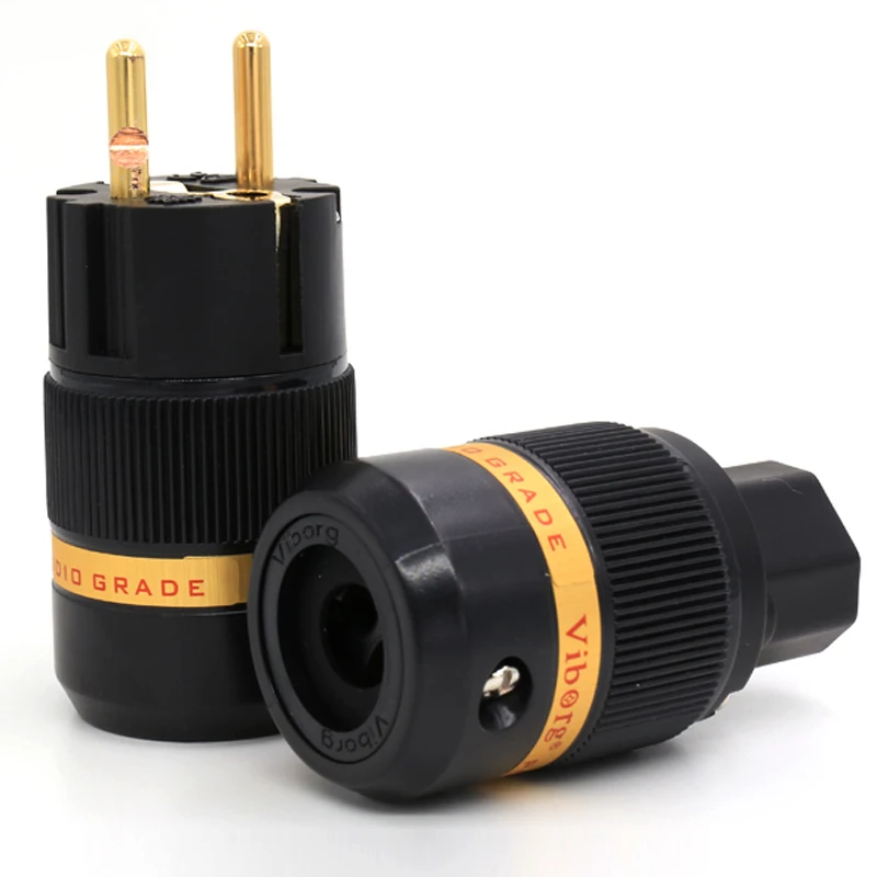 ViborgX1 пара VE501G + VF501G Чистая медь 24K позолоченный разъем питания EU Schuko для Hifi audio