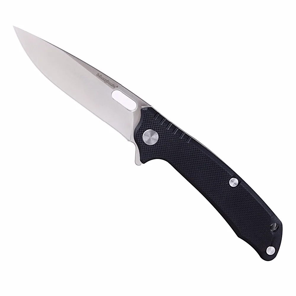 

JohnnyJamie Brand New EDC Pocket Knife Folding Blade 14C28N Steel Plain Edge G10 Handle Camping Survival Knifes Utility Tools