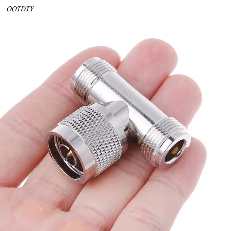 OOTDTY T Shape N Male To 2 Female Triple RF коннектор 3 полосный коаксиальный адаптер|Соединители| |