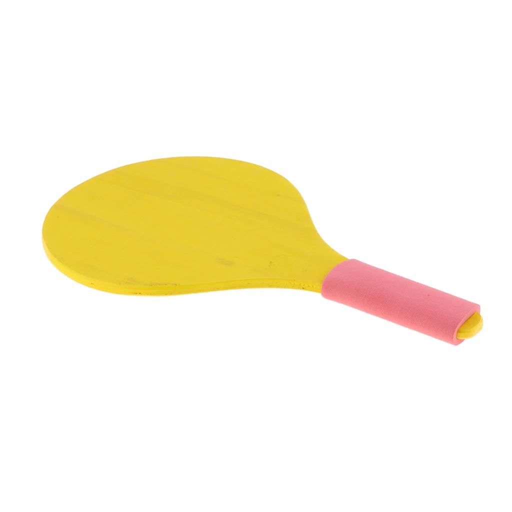 Beach Paddle Set Camping Gear Wooden Racket Beachball Badminton Racquet Cricket Ball Shuttlecock Yard Lawn Game