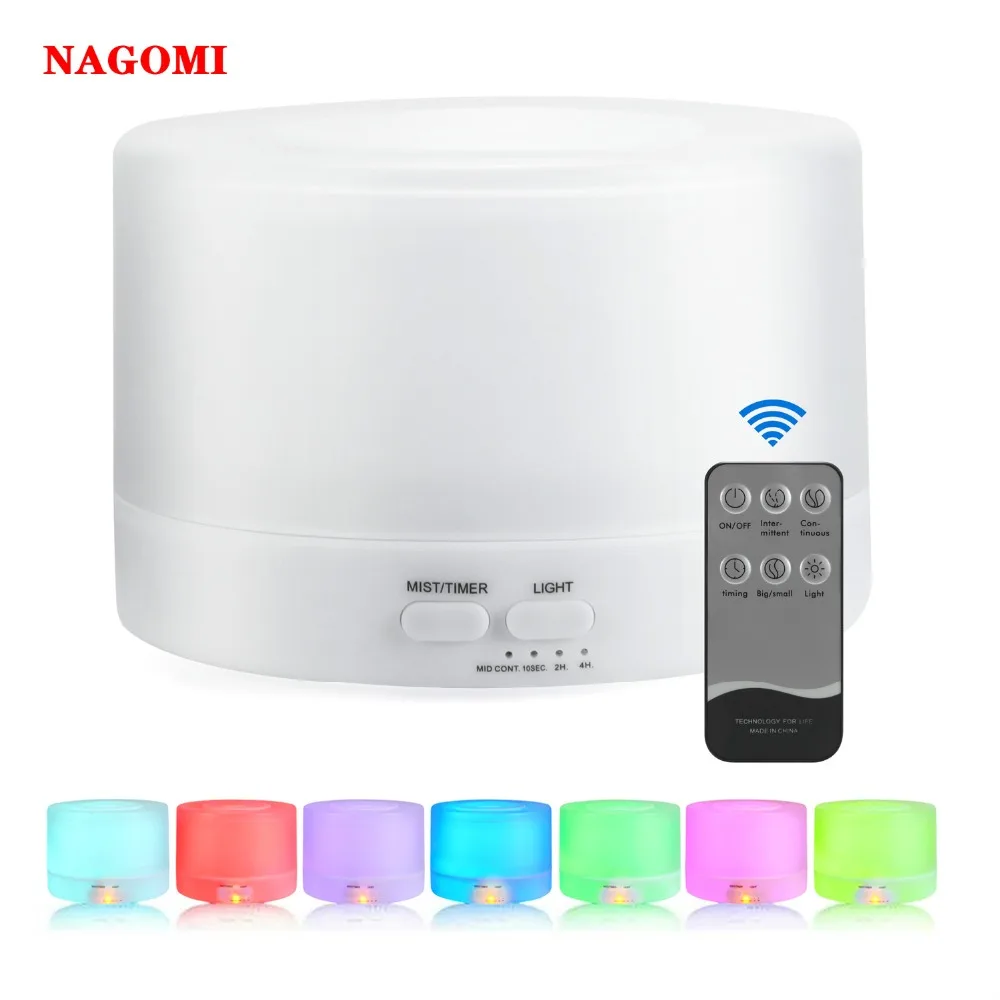 

500ML Ultrasonic Air Humidifier Remote Control Noiseless Aromatherapy Essential Oil Diffuser For Home With LED Night Light