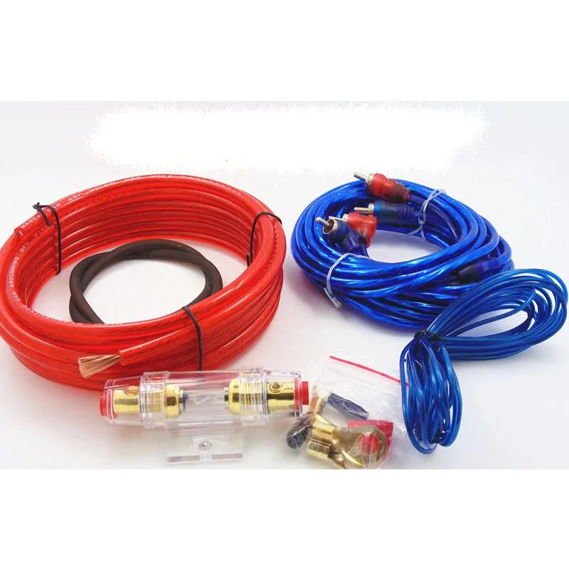 Amplificador para Carro Suporte de Fusível Amplificador de Áudio Kit de Cabo de Fio Venda Quente Subwoofer 8ga 1500w 16 carro, venda quente 8ga 1500w, suporte de