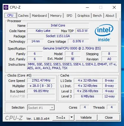 Intel Core i5-7400 ES i5 7400 ES QKYM 2,7 GHz четырехъядерный процессор 6M 65W LGA 1151