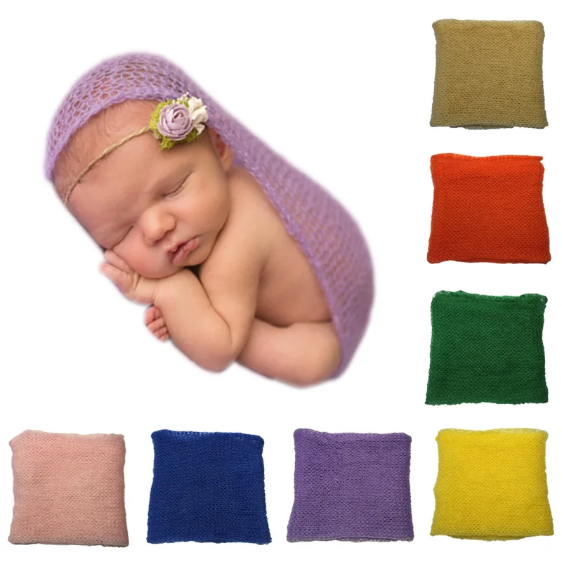 1PC Newborn Baby Boy Girl Mohair Wrap Knit Photography Prop Baby Photo JM 