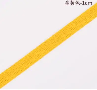 50 метров в длину 1 см в ширину, многоцветный плоский хлопковый шнур, веревка, нить для брюк, поясная сумка, шапка, худи, обувь, 1 рулон - Цвет: Yellow 50M