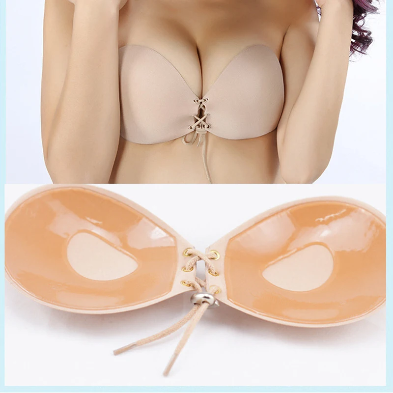 Deruilady Sexy Seamless Invisible Bra Sticky Strapless Brassiere 