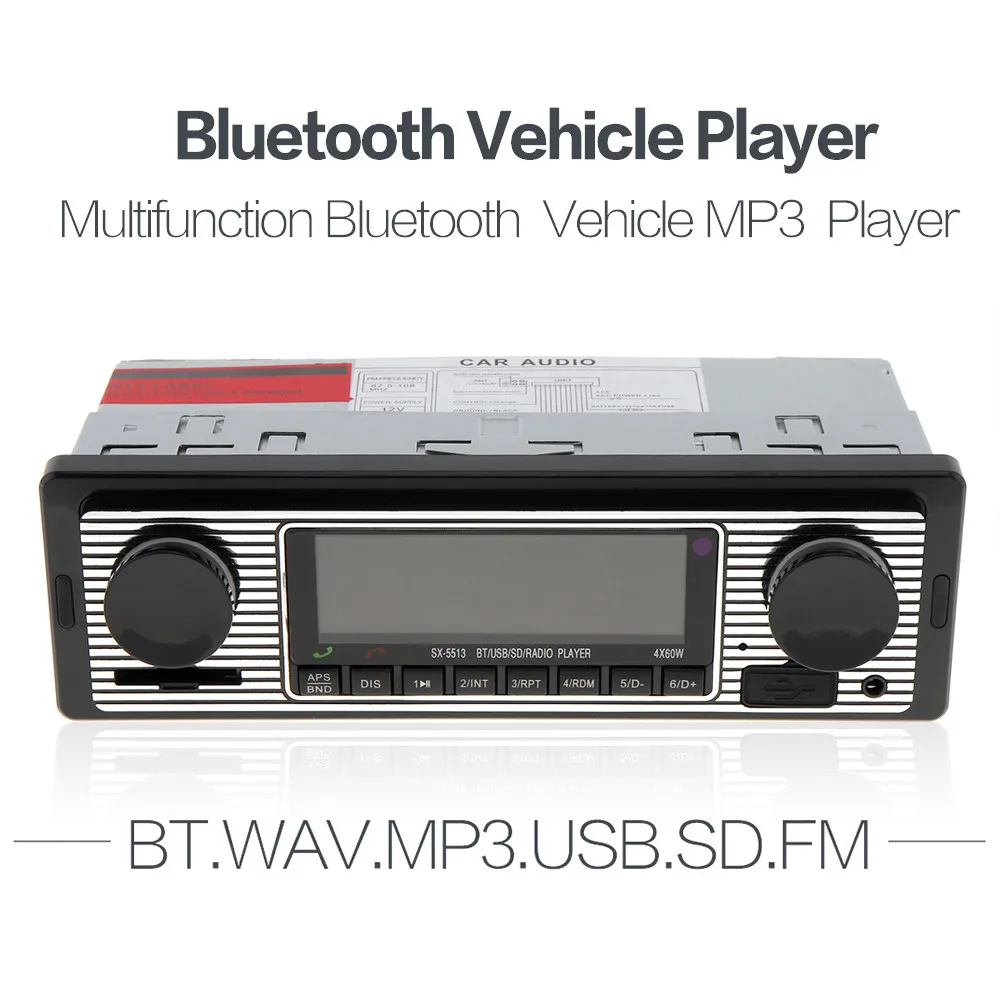 

12V 4 x 60W Bluetooth Car Radio 1 DIN Stereo Audio Player FM Radio Support / Aux Input / SD / USB with Remote Control