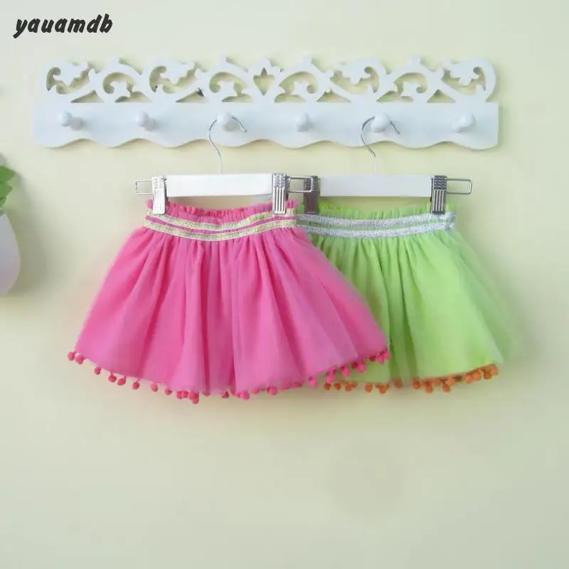 Yauamdb/детская юбка г. новое поступление, летняя брендовая одежда Хлопковые женские короткие юбки с эластичной резинкой на талии кружевные юбки для девочек 18