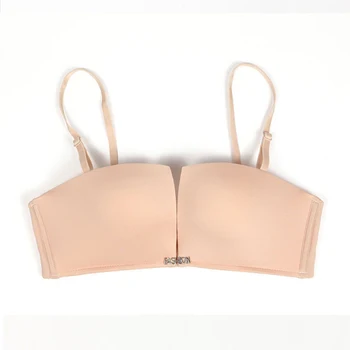 

Female Bralette Push Up Beauty Back Wire Free Seamless Bra Sexy Four Corner Half Cup Bra Convertible Straps