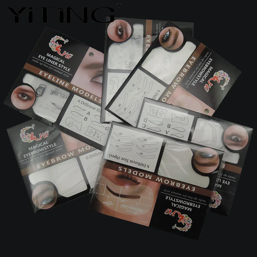 

YITING 12pcs Eyebrow Eyeliner Stencil Shaping Eyeliner Shaper Templates DIY Makeup Tools Beauty Eyebrow Eyeliner Template