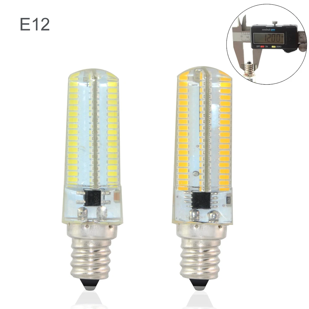 Foxanon Диммируемый светодиодный светильник E11 E12 E14 E17 G9 110 в 100 в 152 светодиодов кукурузная лампа силиконовые лампы Хрустальная Свеча для люстры светильник ing