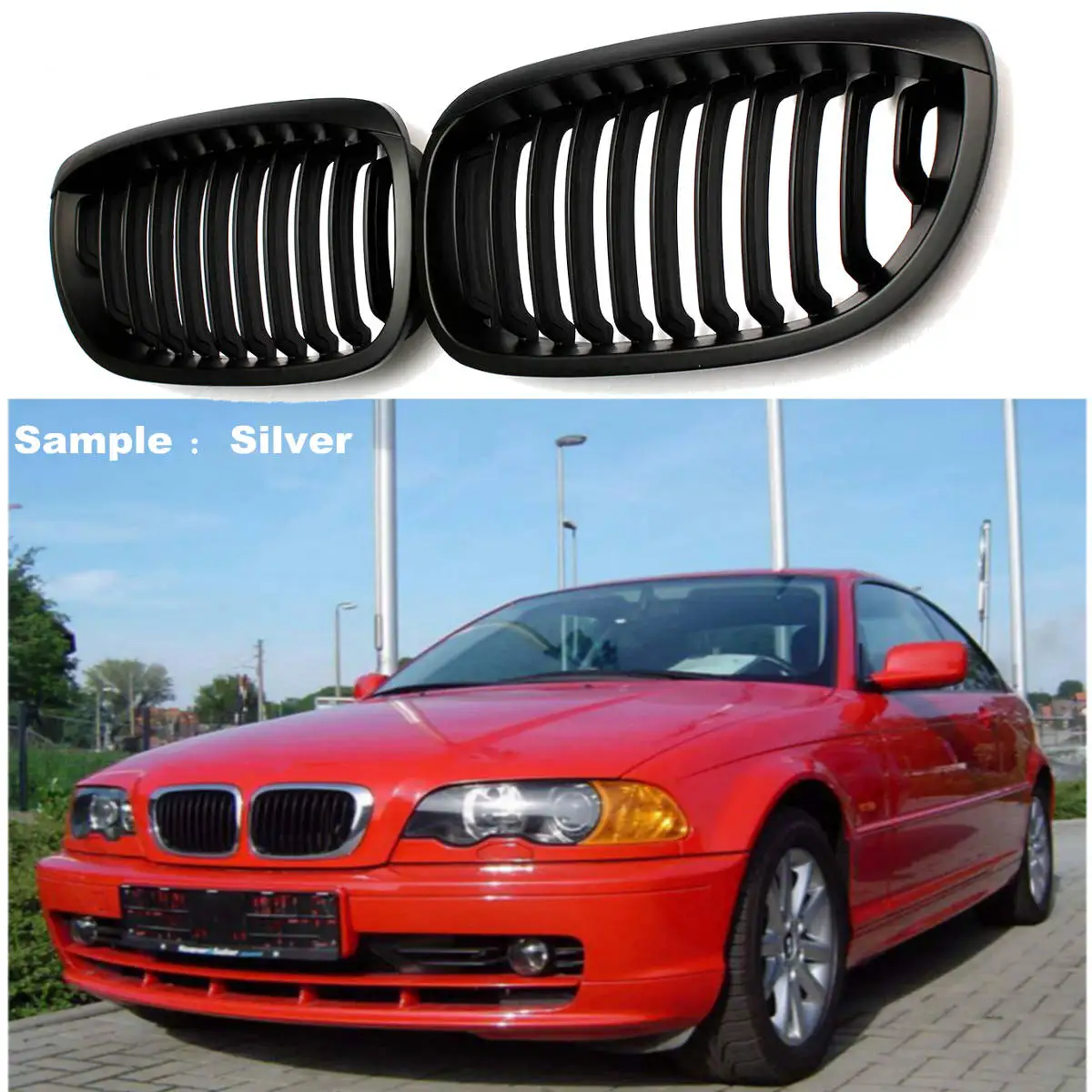 Matte Black Kidney Grill For BMW E46 3 SERIES 03 06 2 DOOR COUPE