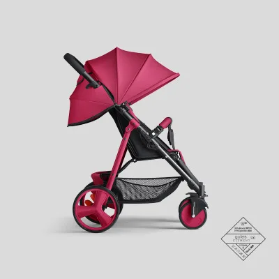 Регулируемая легкая Роскошная детская коляска складная переносная, для прогулок с малышом дорожный капюшон для коляски розовая коляска - Цвет: 9