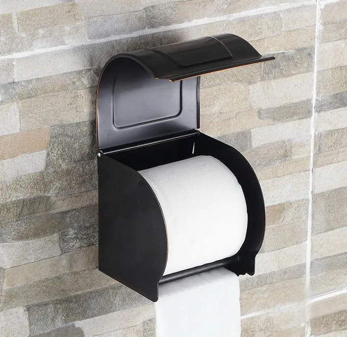 Black Oil Rubbed Brass Wall Mounted Bathroom Box Shape Toilet Paper