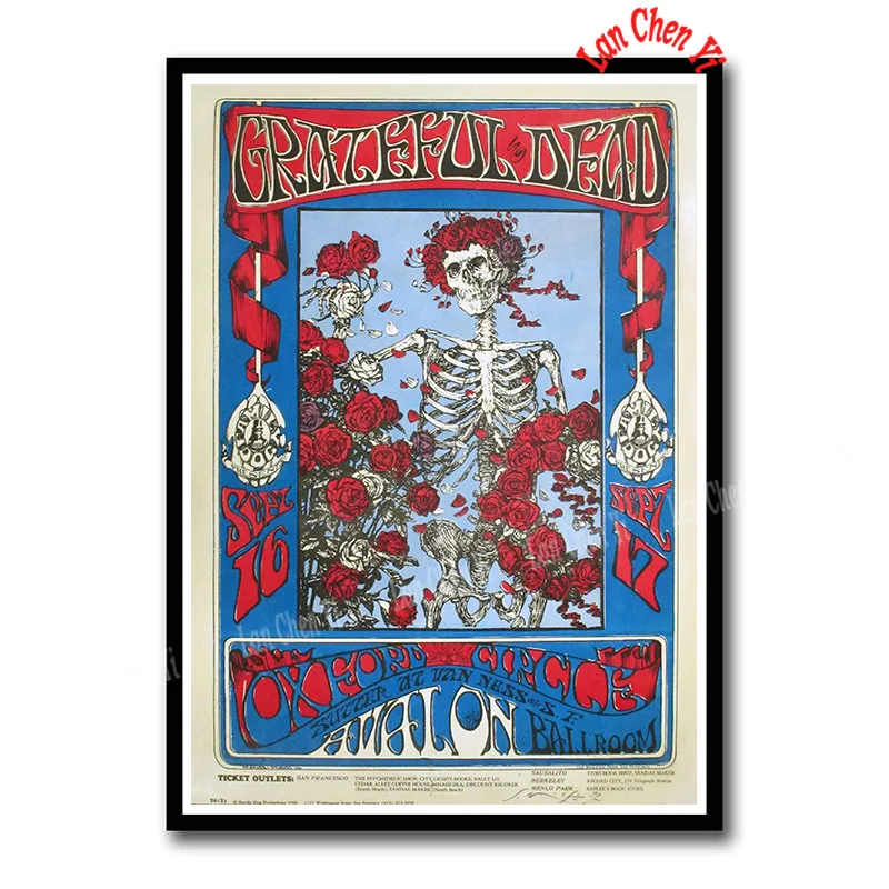 The Grateful Dead рок-музыка с покрытием бумажные плакаты настенные стикеры домашний Декор постер для бара/кафе 42*30 см - Цвет: Розовый