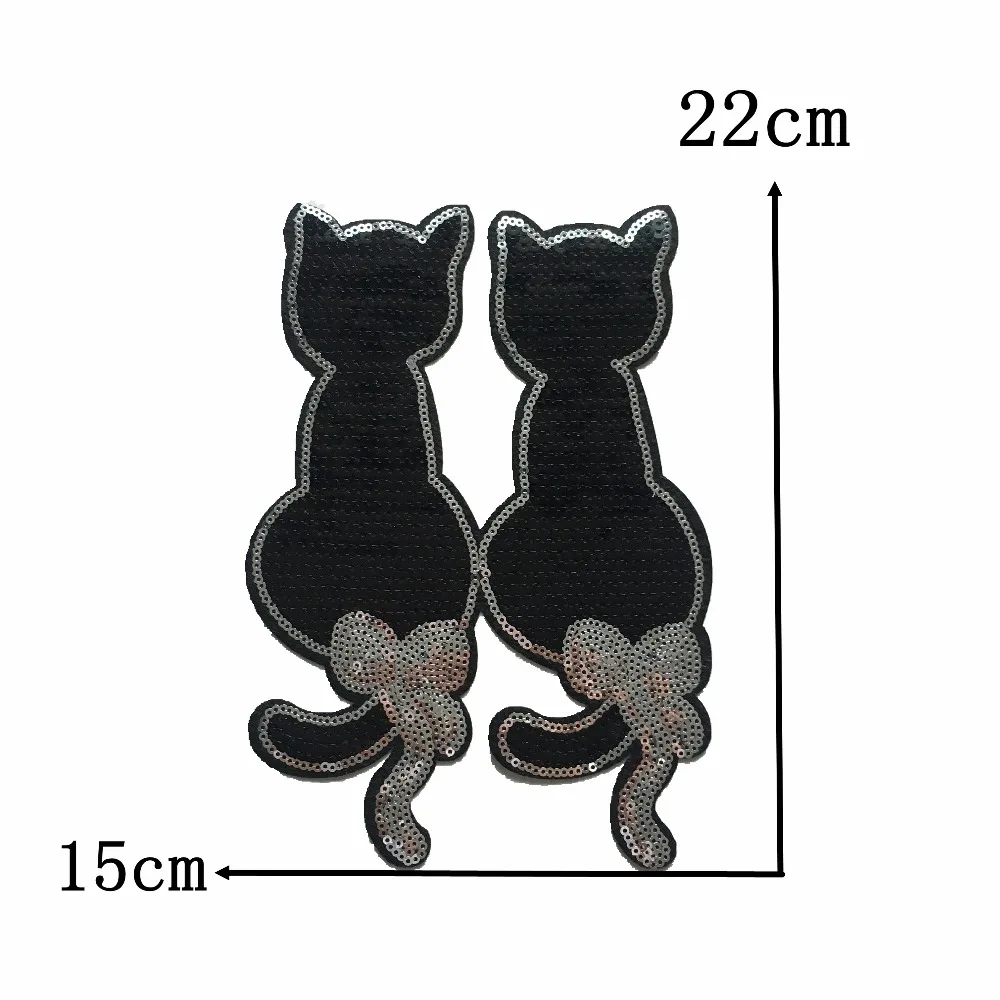 

22 X 15 CM Cartoon Sequins Animal Cat Motif Pattern Embroidered Patches Sewing/Iron On Patch For Cloth DIY Hand Crafts Applique