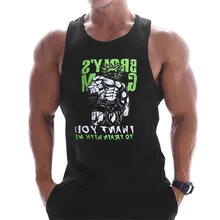 Новая мужская хлопковая майка для бодибилдинга, тренажерные залы, фитнес-тренировки, майка без рукавов, Мужская Летняя Повседневная майка с принтом