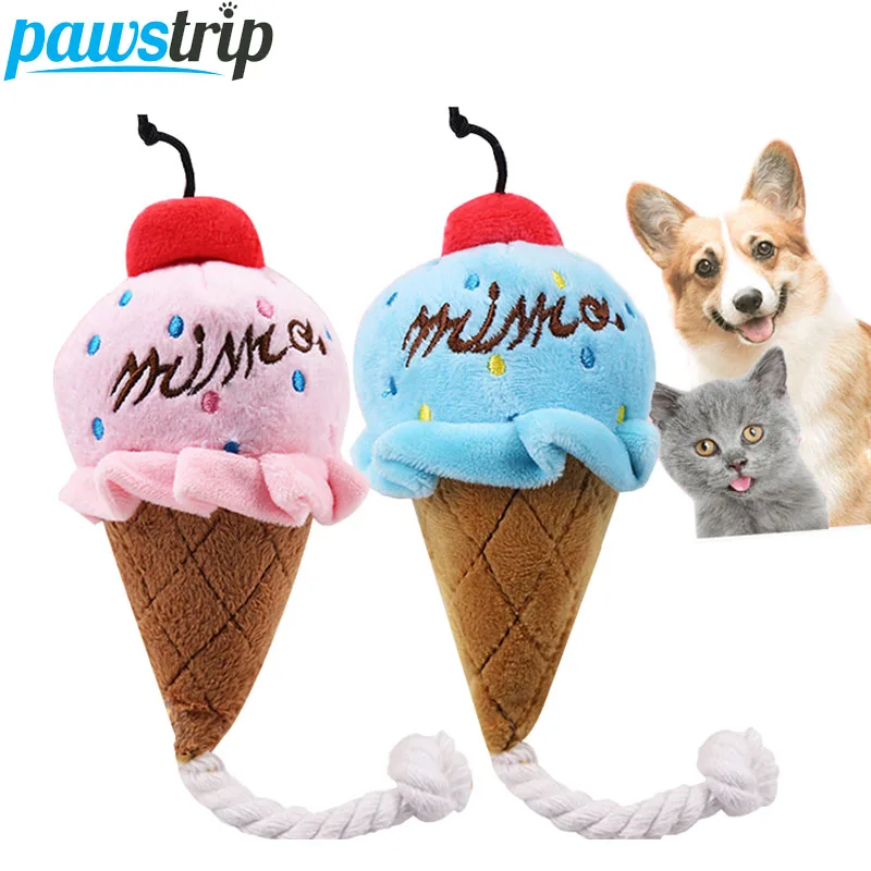 Pawstrip 1 шт. мягкая плюшевая собака с мороженым жевательные Игрушки для маленьких