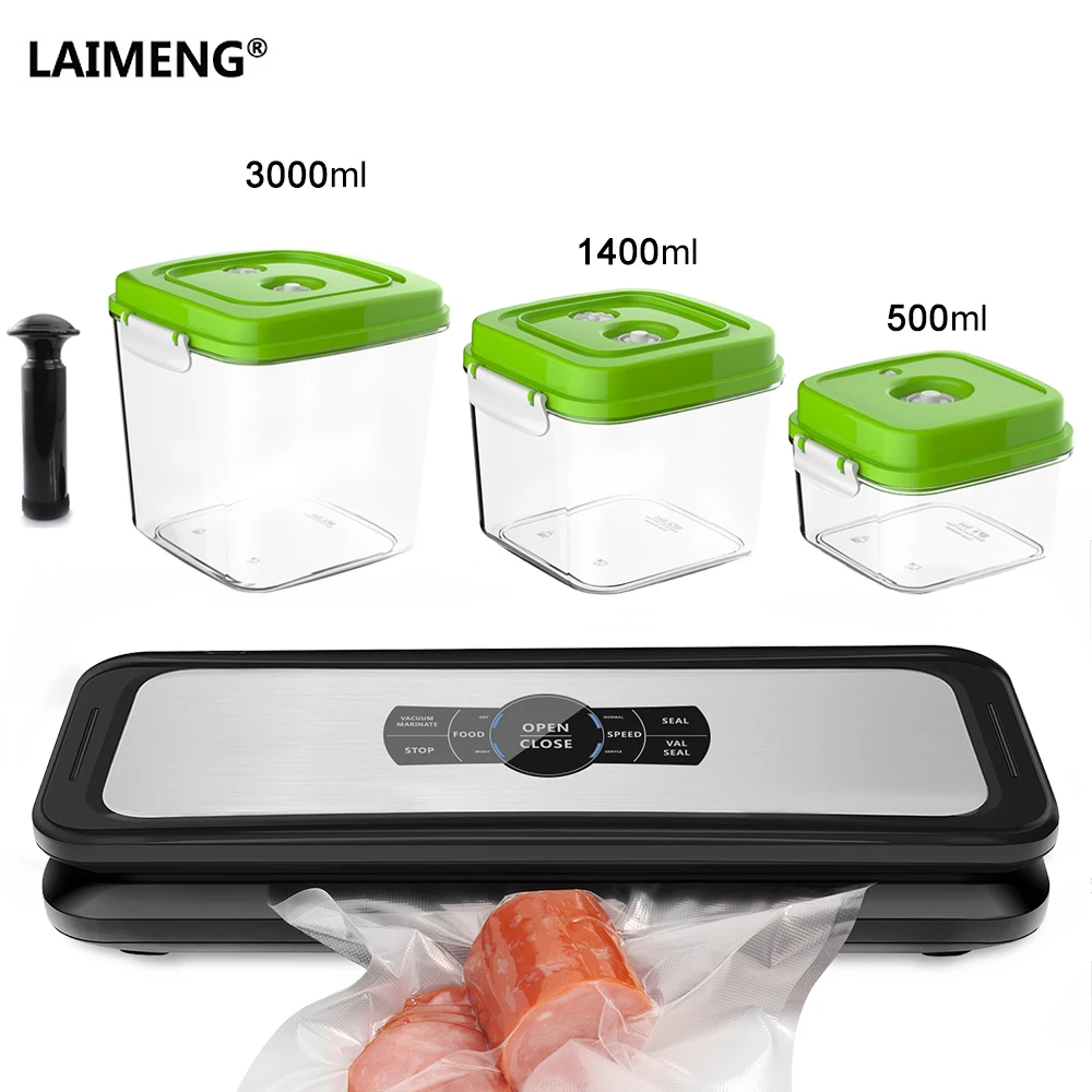 

LAIMENG Vacuum Sealer Automatic Sealing Machine Vacuum Packer Packaging Plastic Vacuum Container Bags Kitchen Storage S233