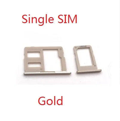 SIM для Samsung Galaxy J3, J5, J7 года/J330 J530 J730F sim-карты лоток адаптер держателя слота аксессуары. Один/двойной - Цвет: Single SIM Gold