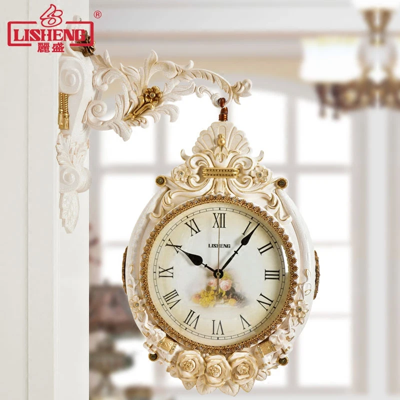 

Tuda Free Shipping Double Wall Clock Modern Wall Clock Creative Personality Home Decor European style Retro Watch